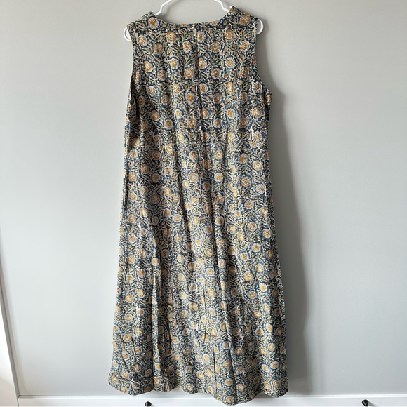 Handwork of India Dignity Not Charity Dress SZ L Blockprint Maxi Boho Tank - Picture 7 of 12